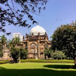 Collage of Mumbai's iconic museums, featuring Chhatrapati Shivaji Maharaj Vastu Sangrahalaya, Dr. Bhau Daji Lad Museum, Nehru Science Centre, RBI Monetary Museum, and Mani Bhavan Gandhi Sangrahalaya. Each museum represents a unique aspect of Mumbai's cultural heritage, showcasing art, history, science, and social history.